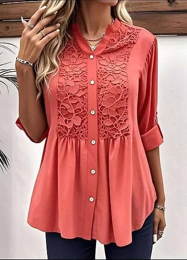 Ženska bluza sa čipkanim prednjim panelom - Model: 2688 - Kroj