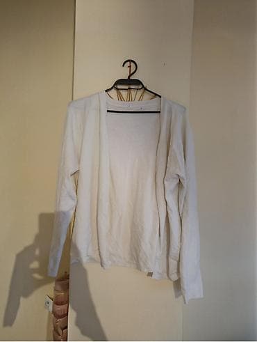 Men's Clothing: Beli ženski kardigan bez kopčanja - Klasičan, lagan kardigan — 1