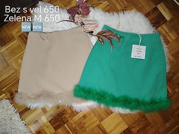 sandale turska obuca perla: Mini suknje sa perjem na porubu - Model: ravni kroj, visoki struk — 1