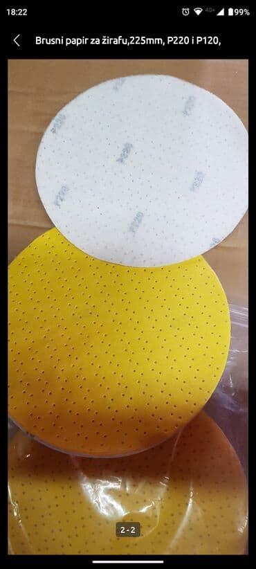 Pneumatski alati i kompresori: Brusni papir za zirafu,225mm,P220 i P120, prodaje se u paketu, paket — 2