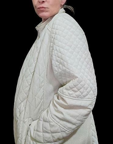 espadrile sa platformom beograd: Ženska prošivena jakna – bela/ekru nijansa - Krojen model sa — 2