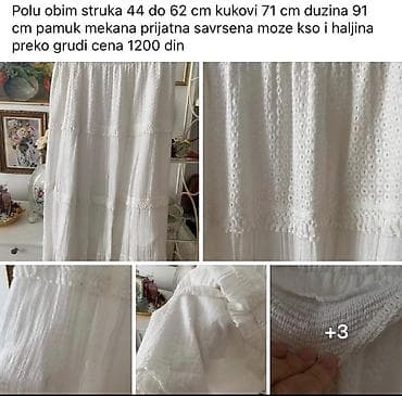 radna odeća: Bela boho suknja do listova sa elastičnim pojasom. Gornji deo od — 8