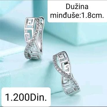 transport robe: Elegantne posrebrene minđuše od hirurskog čelika sa žigom S925, sa — 1