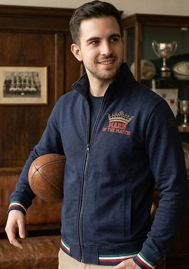 satenski top: Muška sportska jakna/džemper na rajsferšlus, tamnoplave boje. - — 1