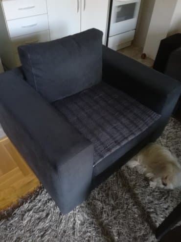 pepco tabure sivi: Kao nova fotelja, sivi kvalitetan stof — 4