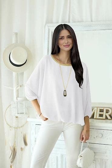 bluze hm: 💫Ženska bluza – lagani oversized kroj sa šišmiš rukavima
✅1950 din — 5