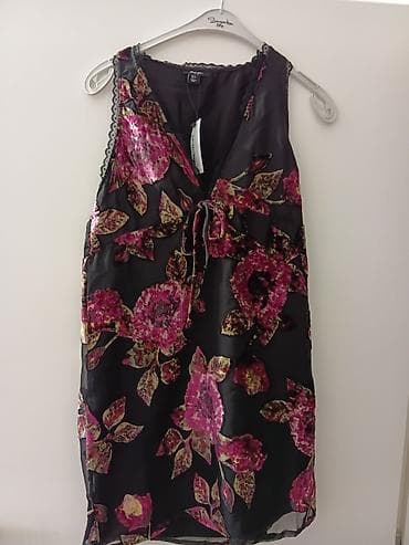 Ženska tunika/haljina bez rukava sa cvetnim dezenom. - Boja: crna