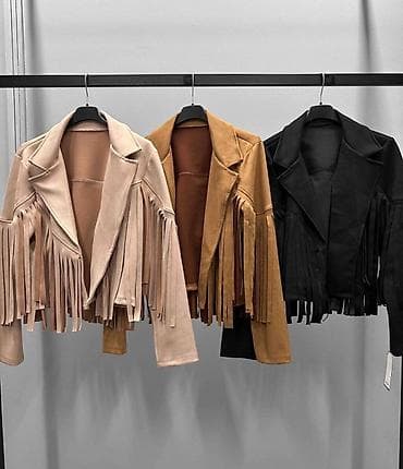 Sakoi: 🔥Ženska jakna sa resama – kroj biker/boho - Materijal: imitacija — 4