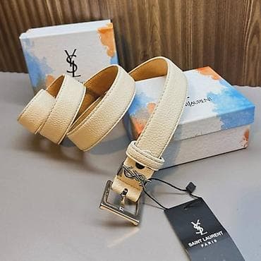 replay torba crna: Kožni kaiš Saint Laurent Paris – YSL monogram - Model: klasični kožni — 3