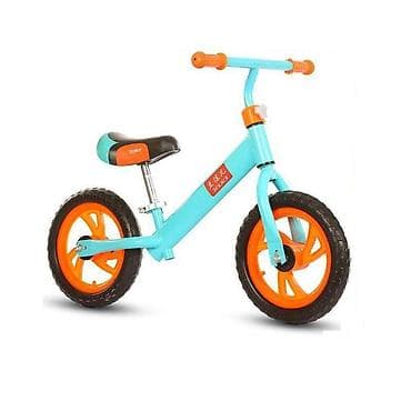 Balance bike 12 inch – plavo-narandžasti bicikl bez pedala Upoznaj