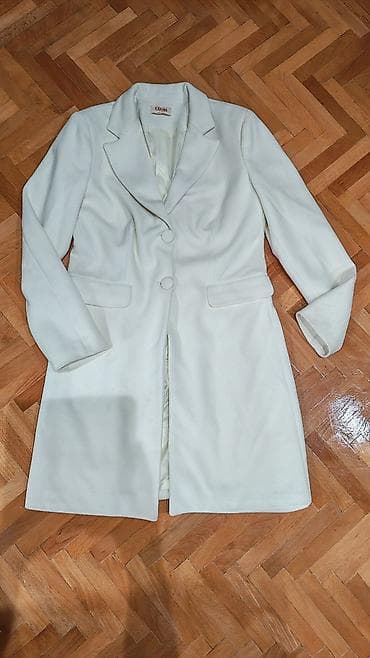 Elegantni ženski kaput KARINA, Made in Italy. - Boja: krem/bela -