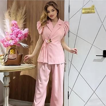 Women's Sweatsuits: ✅Damski dvodelni komplet – elegantni sako bez rukava i široke — 3