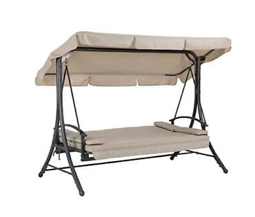 Food products: Trosed ljuljaška za dvorište sa tendom – bež - Prostrana trosed — 3