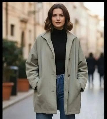 tom tailor mantili: Ženska oversized jakna/kabanica u bež‑maslinastoj nijansi. Klasičan — 1