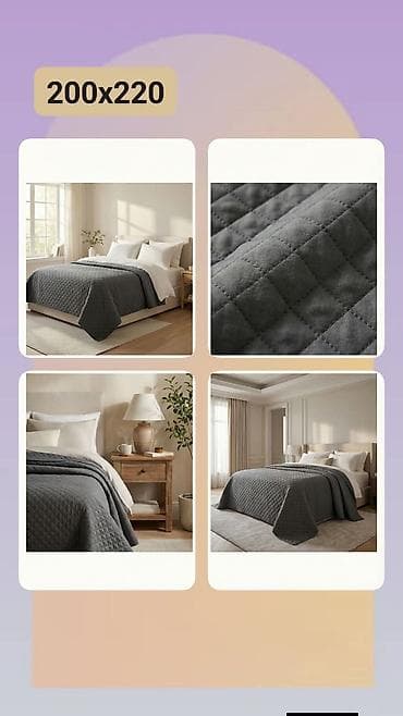 kovceg sa blagom: Prekrivač za krevet – siva boja, dimenzije 200 x 220 cm - Moderan — 1