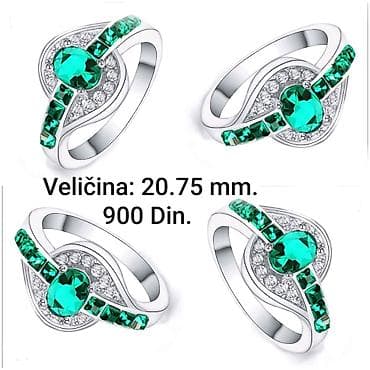 "maxi" "kristalno": Elegantne posrebrene prstenje od hirurskog čelika sa žigom S925, sa — 4
