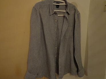 Radna odeća: AKCIJA!INDIJSKA LANENA MUSKA KOSULJA Kosulja na pruge,plavicaste — 2