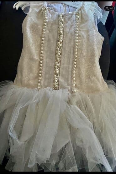 mala sirena lutka: Dečija svečana haljina u beloj/šampanj nijansi Ninia - Model: kroj sa — 4