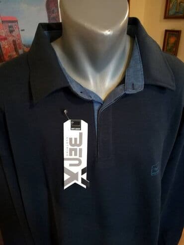 Coats and trench coats: Sweatshirt, 5XL (EU 62), color - Blue — 2