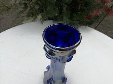 peskarenje stakla: Stara Unikatna Kobaltna Plava Vaza Murano broj 3. Visina 28 cm — 3