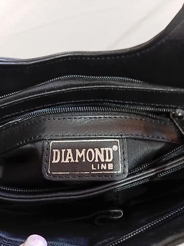 deichmann torbe: DIAMOND LINE ženska torba – crna, od prirodne kože - Materijal: meka — 2