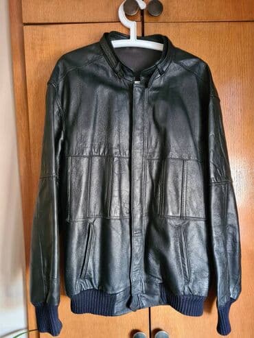 jednodelne pidzame h: Leather jacket Genuine leather, M (EU 50), color - Black — 1