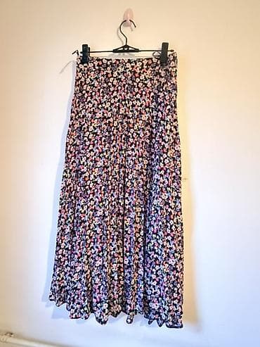 sandale bele: Duga letnja suknja sa cvetnim printom - Kroj: midi/duga širija suknja — 2