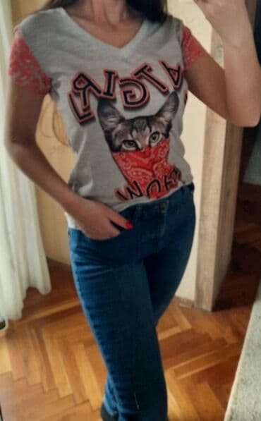 Majice i topovi: ❤ RAW DENIM ❤ Cat Girl Prijatna pamucna kvalitetna majica Raw — 4