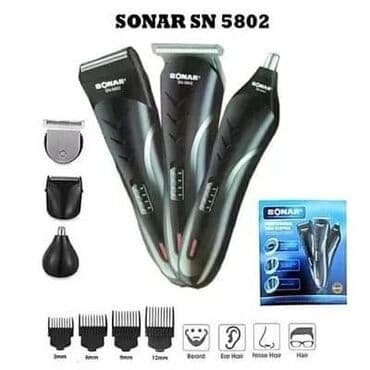 Aparati za uklanjanje dlačica: Sonar SN-5802 - 3u1 set, brijač, trimer brade i trimer za nos / uši — 4