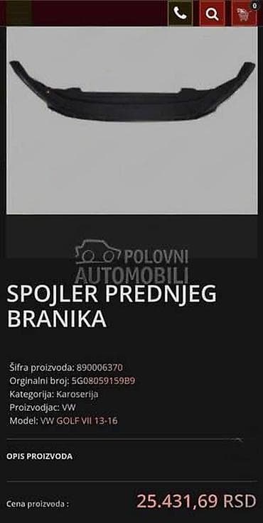 cari online: SPOJLER ŠUS PLEH BRANIKA ZA VOLKSWAGEN GOLF 7 | Volkswagen golf 7 — 3