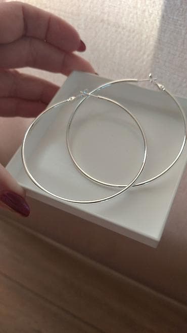Accessories: Srebrne karike prečnik 8 cm, žig 925 - Materijal: srebro zig 925 - — 1