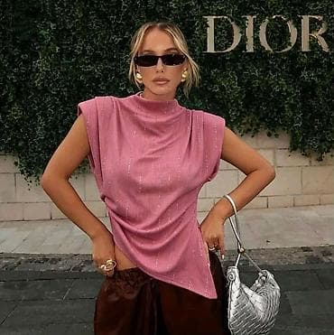 tunika my style: Majica sa sjajem u pero nabrana sa strsne i visokim rol-kragnom i — 2