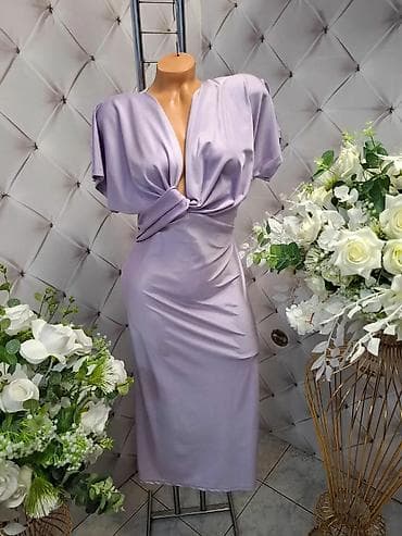 svecana majica: Elegantna midi haljina sa čvorom na struku - Kroj: pencil/midi — 2