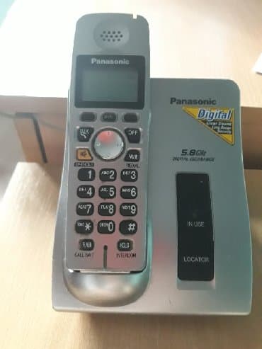 usisivač sa posudom: Bezicni fiksni telefon marke Panasonic. Ocuvan, sa novom baterijom ali — 5
