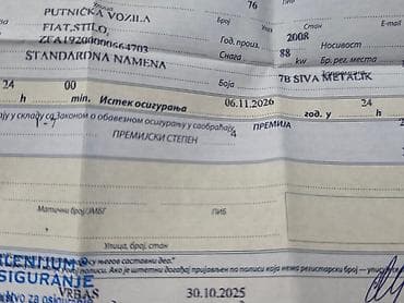polovni skuteri do 50 kubika do 200 evra: Fiat Stilo 2008.g. 1,9 multijet 88Kw/120KS registrovan do 11.2026.g — 2