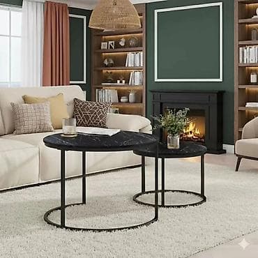 bela sovica dormeo: Set klub-stočića – 2 komada, okrugli, “nesting” dizajn - Dizajn: dva — 3