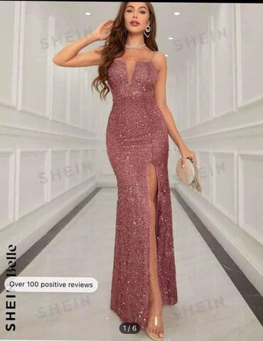 smaragdno zelena haljina: S (EU 36), color - Pink, Evening, With the straps — 1