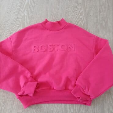 denim farmerke m: Neonski roze duks “BOSTON” - Model: klasičan crewneck kroj sa blago — 1