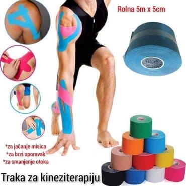Cena 1250 din Traka za kineziterapiju 5 x 5 cm Cena za 15 m je 2500 na lalafo.rs Cena 1250 din Traka za kineziterapiju 5 x 5 cm Cena za 15 m je 2500