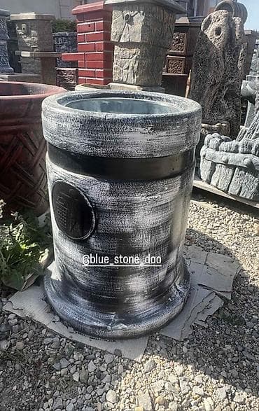 Dekorativna betonska žardinjera – bure - Materijal: armirani beton