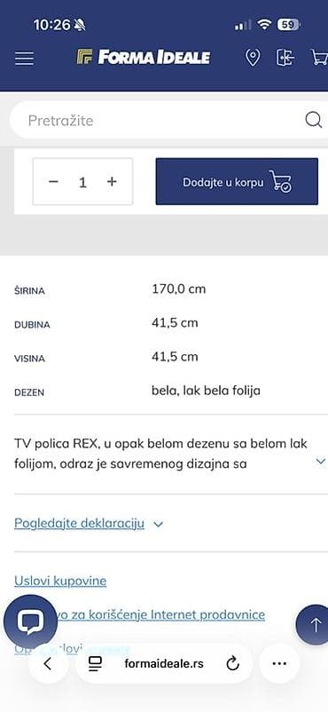 ikea tv komode akcija: TV polica REX – Forma Ideale - Dimenzije: širina 170 cm, dubina 41,5 — 2