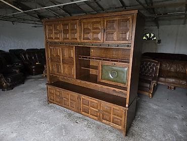 polica: Masivna drvena vitrina/sekretar u klasičnom stilu - Materijal: puno — 9