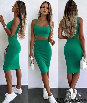 suknja i top komplet: Kompleti - crop top majica i suknja, suknja je duzine 50cm, radimo ih — 6