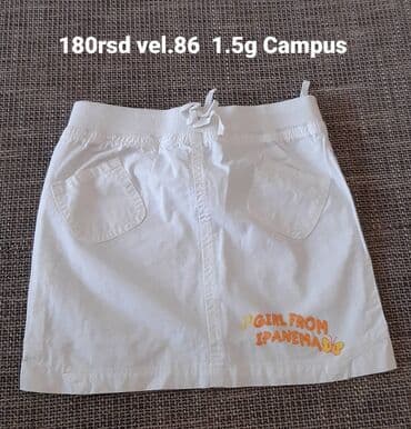 Suknje: Bela suknjica za devojčice – Campus Baby - Veličina: 86 (za oko 1,5
