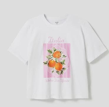 Majice kratkih rukava: Letnja– majica u narandžastoj boji - Gornji deo: beli crop T‑shirt — 5