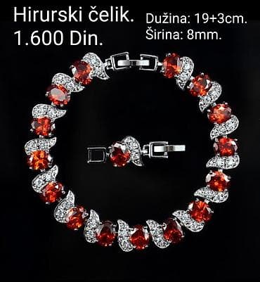Elegantne narukvice od hirurškog čelika sa bogato brušenim kamenjem u