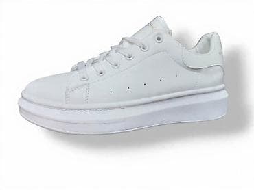 patike zenske 2023: Uniseks bele patike sa platformom - Klasičan, minimalistički dizajn u — 1