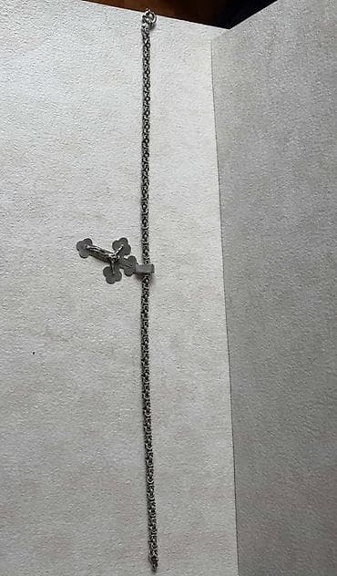 swatch satovi cene: Masivan srebrni lanac sa krstom 925 (61.7g, 57.5cm) Prodajem masivan — 5