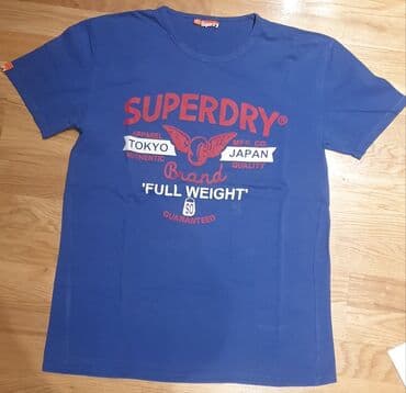 zimske jakne c a: SuperDry - super dry kraljevsko plava muška majica. Piše xl velicina — 1