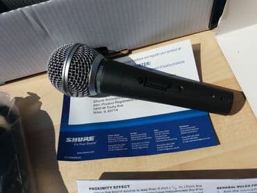 Zvučnici i stereo sistemi: Shure SM-58, nov mikrofon sa kablom i drzacem. fixno 40e. (ovi — 1
